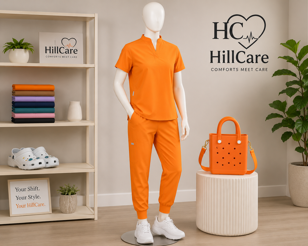 Orange Jogger Scrub Set
