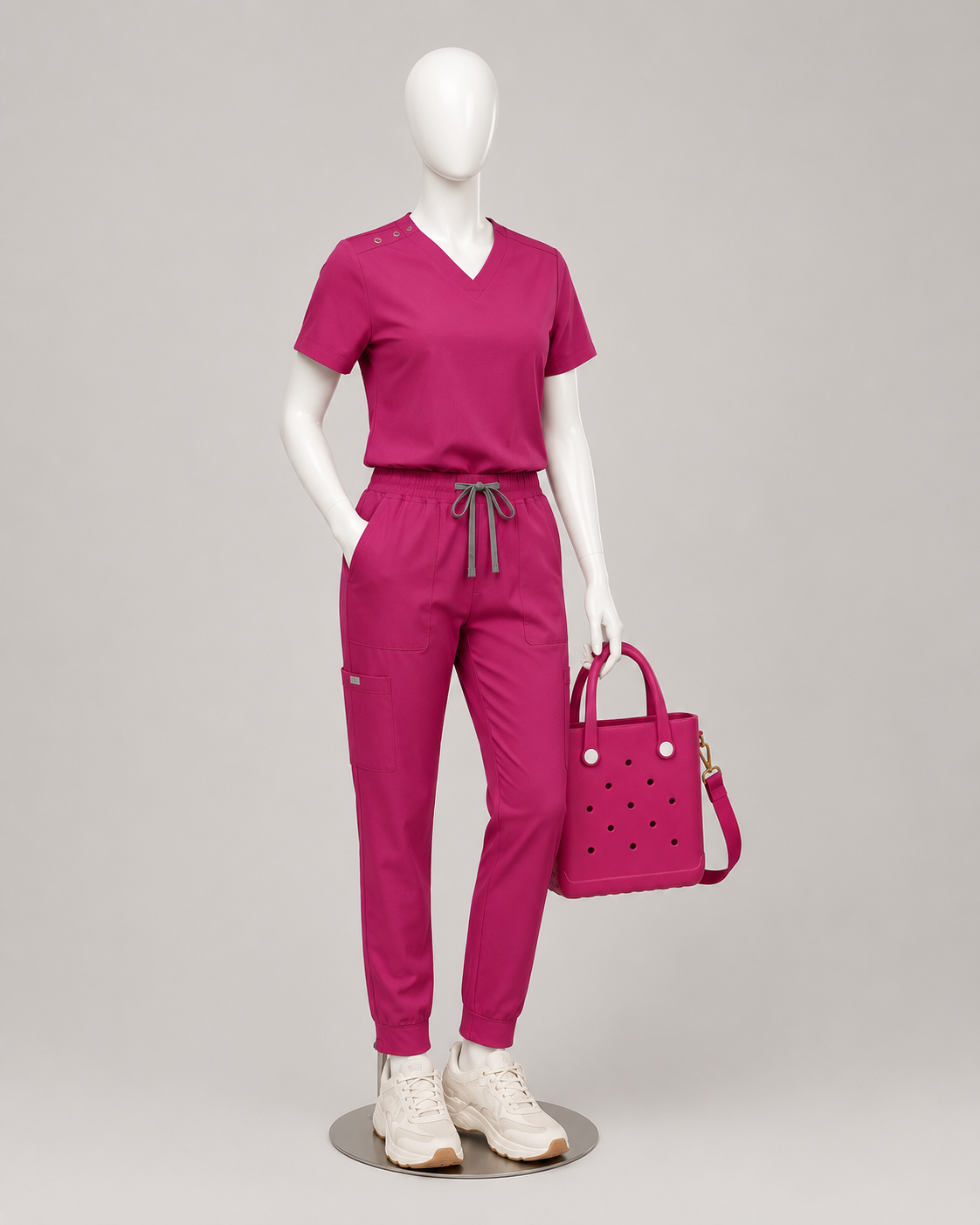 Hot Pink Slim Fit Scrub Set