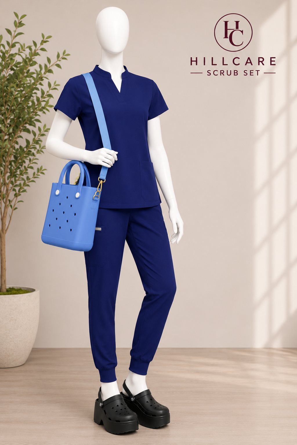 Sapphire Blue Scrub Set
