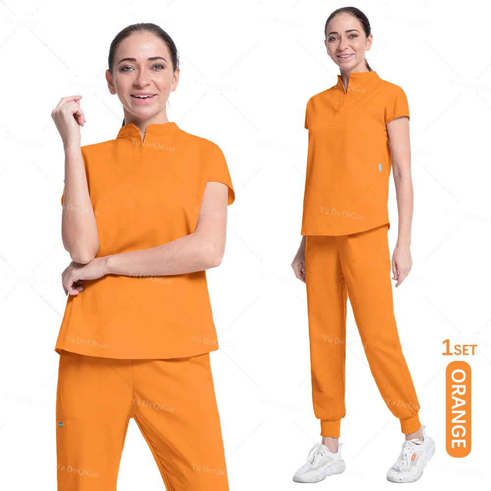 Orange Jogger Scrub Set