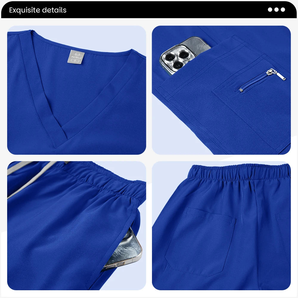 Lime Green Slim fit Women’s V-Neck Scrub Set