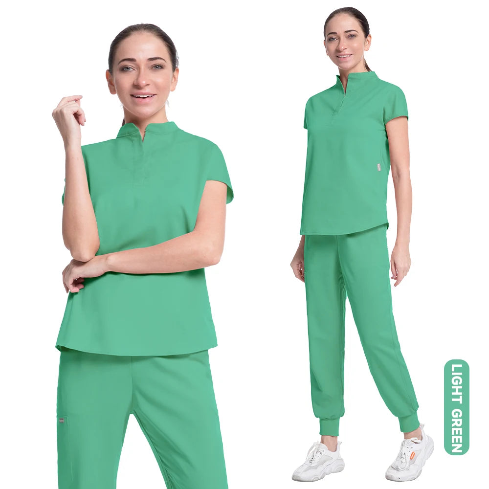 Women's Medical Scrubs Suit in Solid Color