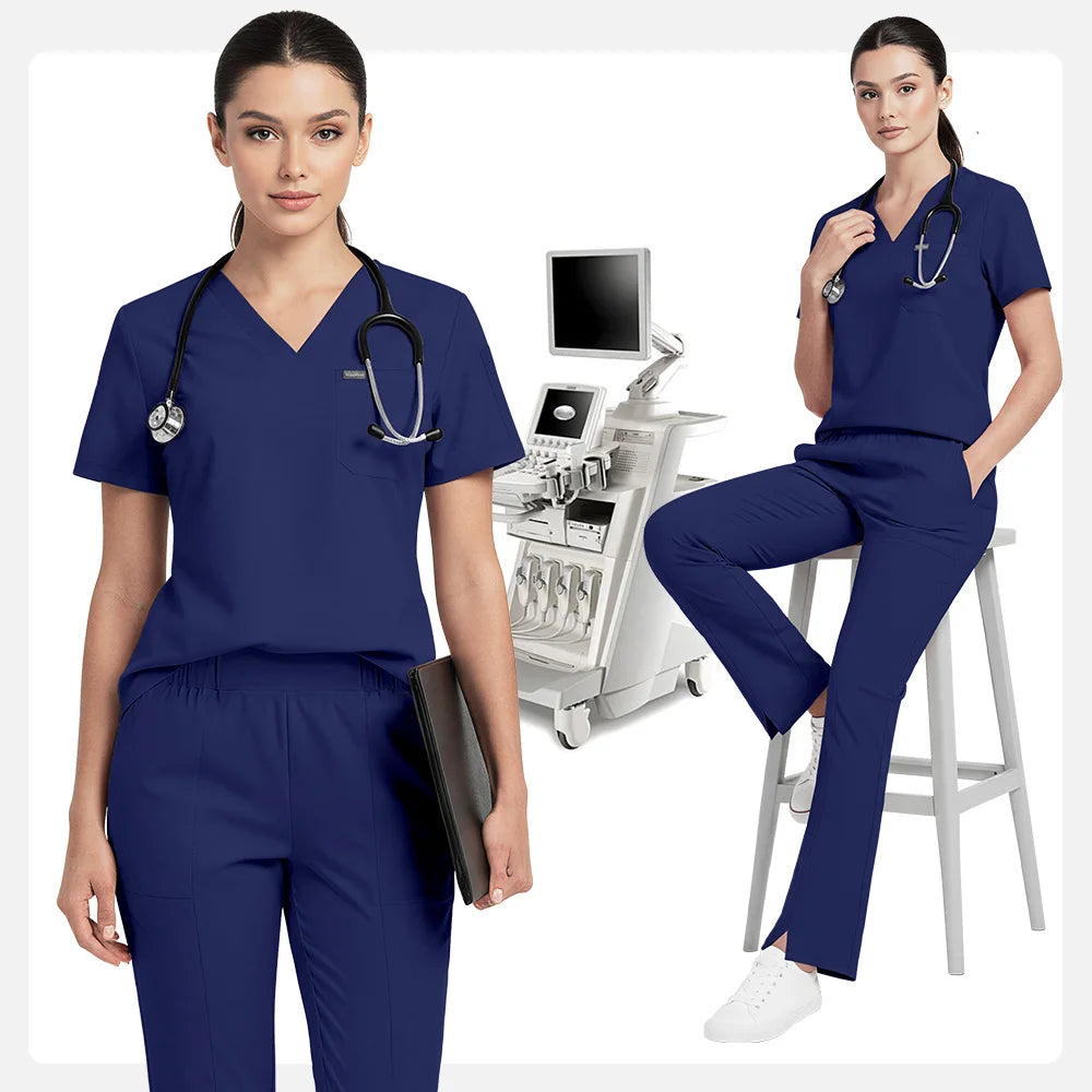 Dark Blue Scrub Set