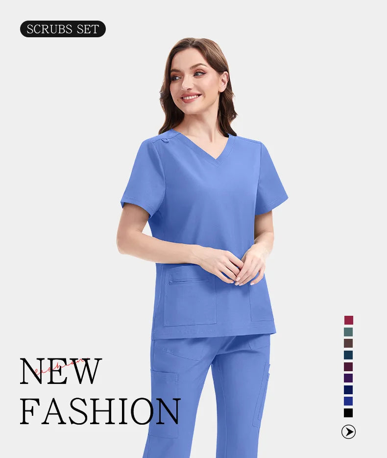 Diamond Blue Scrub Set