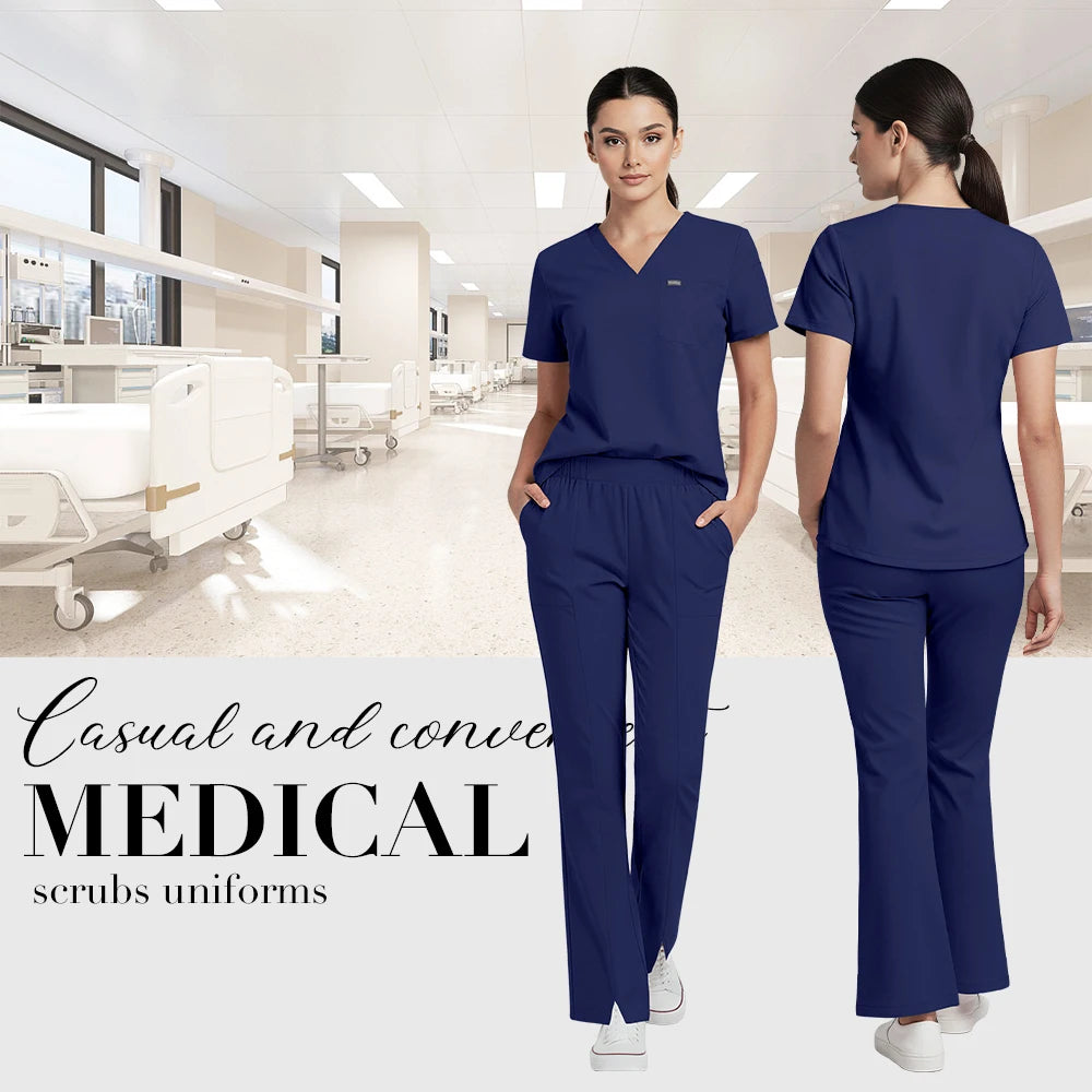 Dark Blue Scrub Set