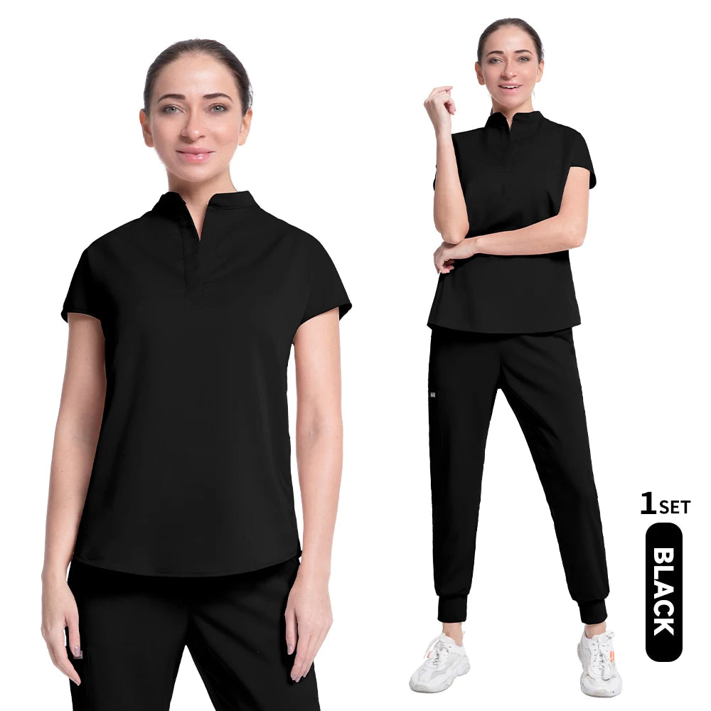 Women's Medical Scrubs Suit in Solid Color