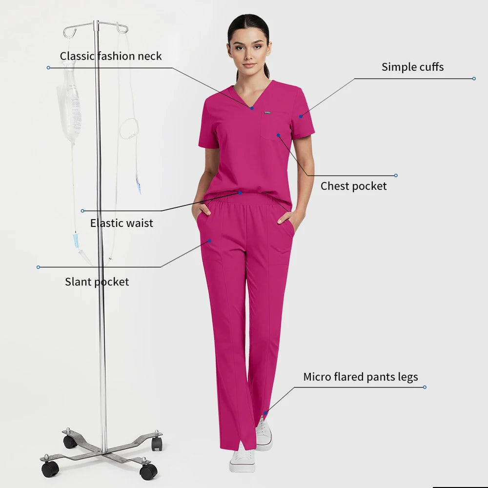 Rose Pink Scrub Set