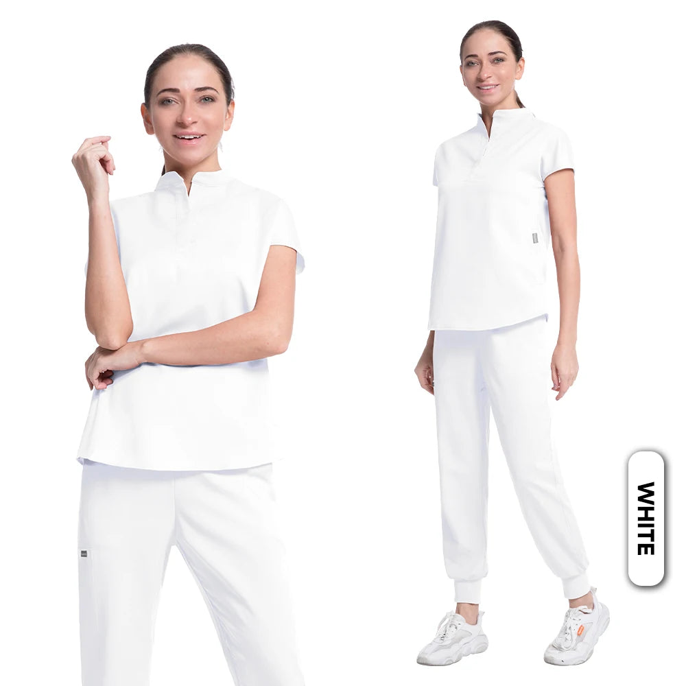 Women's Medical Scrubs Suit in Solid Color